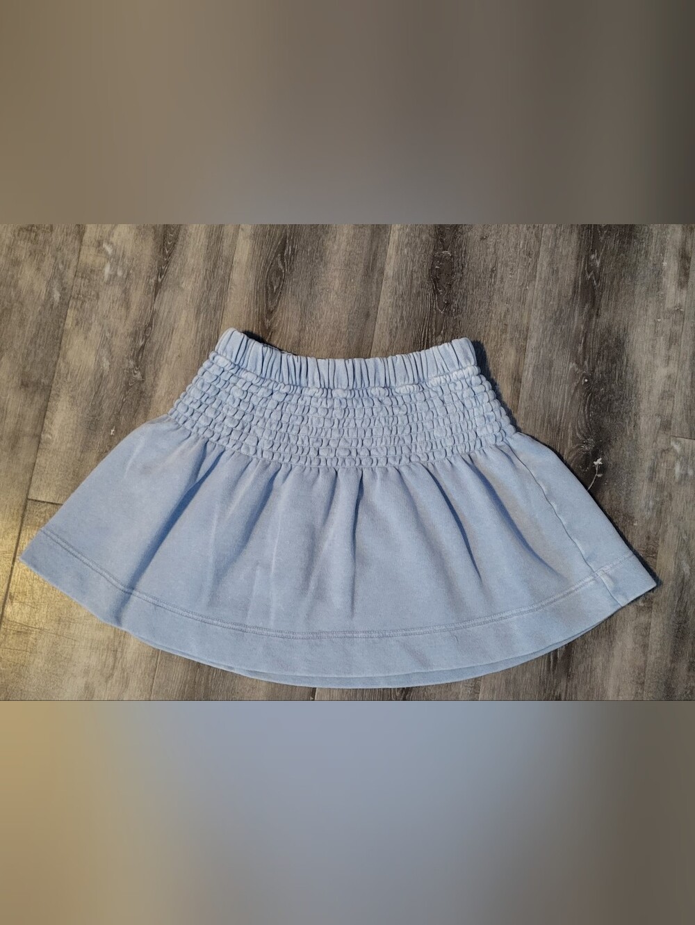 aerie Light Blue Smocked Waist Circle Skirt